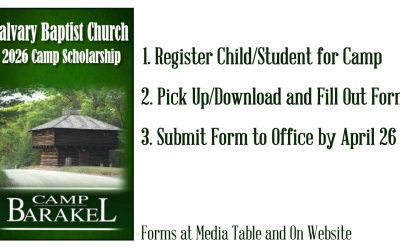 Camp Scholarship Forms Available